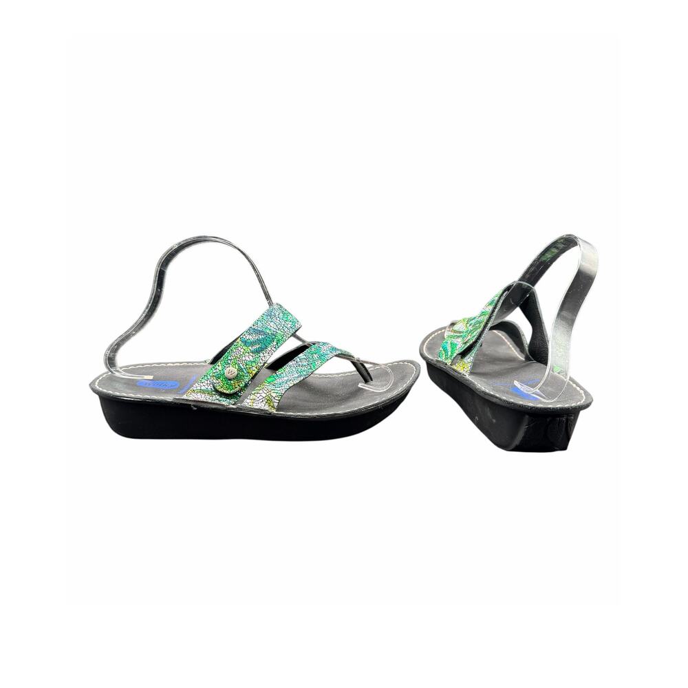 Wolky Tahiti Sandals EU 40 US 8.5-9 Green Suede Comfort Flip Flop